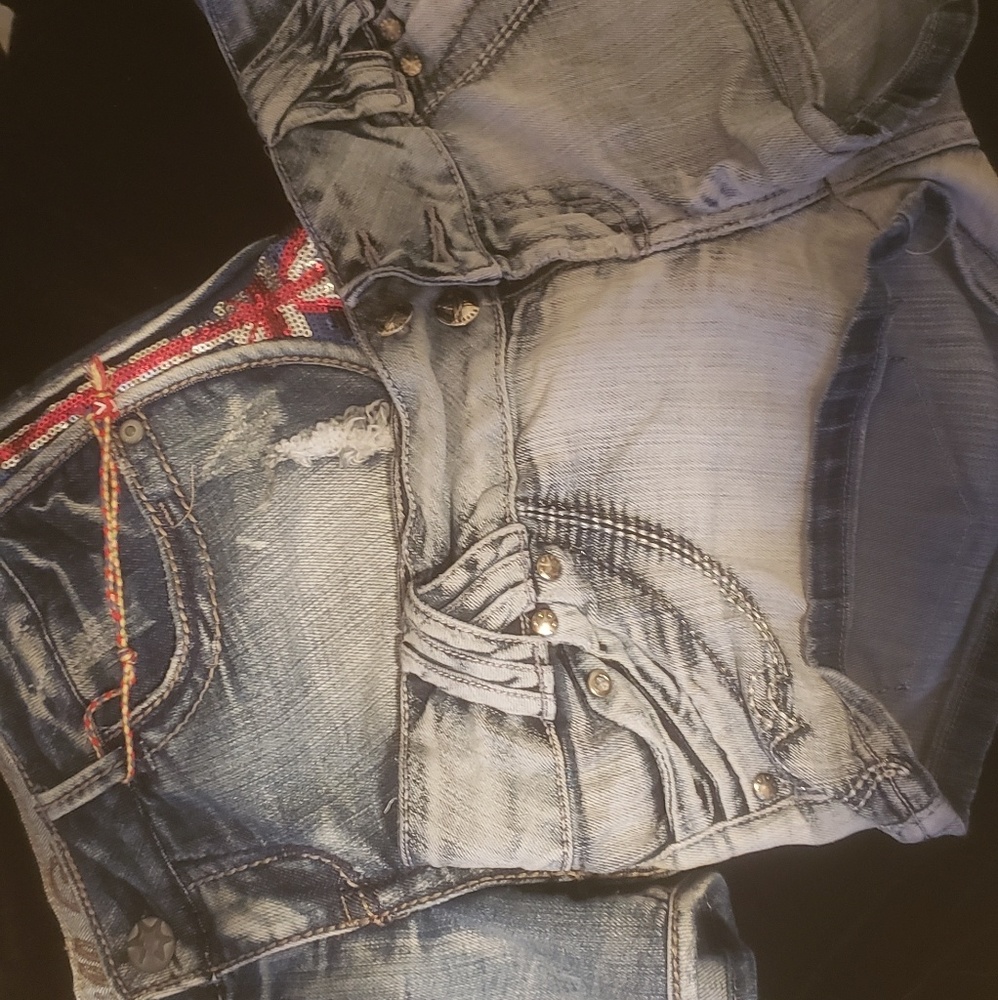 Two pairs Ladies denim shorts